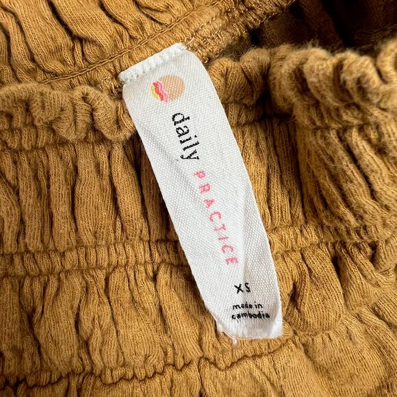 Anthropologie Daily Practice Size XS Kimberly Shorts Mustard Yellow Lounge Comfy - Picture 2 of 6